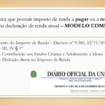 Doação de Imposto de Renda IRPF para obras sociais