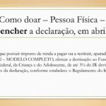 Doação de Imposto de Renda IRPF para obras sociais